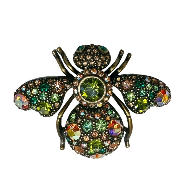VINTAGE JOAN RIVERS CRYSTAL CRITTERS PRISMATIC LARGE BEE BROOCH - MISSING PIN - Picture 1 of 14